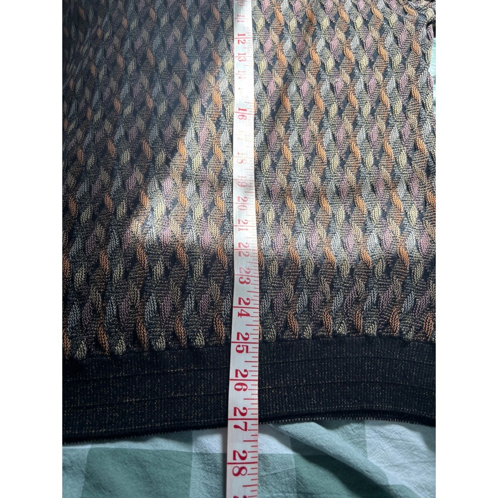 Tundra Mens XXL 3D Textured Knit Crewneck Sweater Brown Bronze Geometric Vintage - Picture 5 of 5